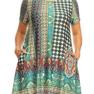 Plus Knee Length Swing Dress